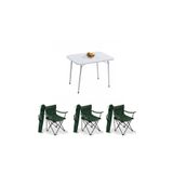 Bofigo Yeşil 60X80 Katlanır Masa + 3 Adet Kamp Katlanır Sandalye Piknik Plaj Set