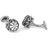 Boga Chain Barrel Floral Cap Fx Gümüş Kol Düğmesi - Standart