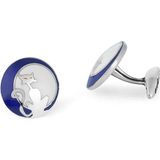 Boga Full Moon Cat Gümüş Kol Düğmesi - Standart