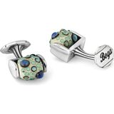 Boga Glass Beads Barrel Fx Gümüş Kol Düğmesi - Standart
