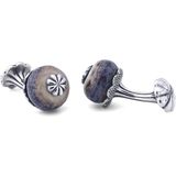 Boga Glass Beads Bubble Gümüş Kol Düğmesi - Standart