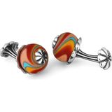 Boga Glass Beads Gümüş Kol Düğmesi - Standart