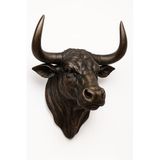 Boğa Kafası Duvar Dekoru – El Boyaması Bronz Eskitme, Dekoratif Hayvan Figürü, Rustik & Modern 30cm