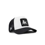 Boğa Logolu Siyah-Beyaz Trucker Şapka