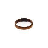 Boğa Ruhu Taba Örgü Hakiki Deri Erkek Bileklik | Maskülen, Doğal Ve Modern Tasarım-1195