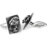 Boga Scar Skull Gümüş Kol Düğmesi - Standart