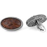 Boga Snake Oval Sml Gümüş Kol Düğmesi - Standart
