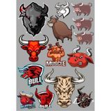 Boğa Sticker Set-5 13 Parça Telefon, Tablet, Defter, Laptop Sticker