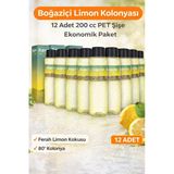 Boğaziçi Limon Kolonyası 200 Cc Pet Şişe 12 Adet 80° Limon Kokulu Kolonya Ekonomik Çoklu Paket