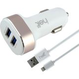 Boğazören Çift Çıkışlı USB 2 Çıkışlı USB Araba Araç Içi Çakmaklık Hızlı Kablolu Şarj Cihazı Soketi Aleti - Beyaz