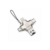 Boğazören Çoklu Adaptör Usb Çoklayıcı Flash Bellek Telefona Bağlama Veri Aktarım Adaptörü 4 İN 1 iPhone Samsung Uyumlu Çoklu Dönüştürücü USB Type-C Lightning USB OTG Adaptör Çevirici
