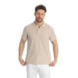 Boggee Pedso Erkek Bej İtalyan Yaka Çekmez Likralı%100 Pamuklu Kumaş Slim Fit Polo Yaka Tişört Bej 3XL