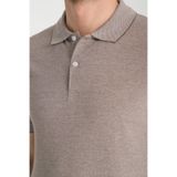 Boggee Pedso Erkek Kahve İtalyan Yaka Çekmez Likralı%100 Pamuklu Kumaş Slim Fit Polo Yaka Tişört Kahverengi 3XL
