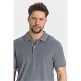 Boggee Pedso Erkek Lacivert İtalyan Yaka Çekmez Likralı%100 Pamuklu Kumaş Slim Fit Polo Yaka Tişört Lacivert L