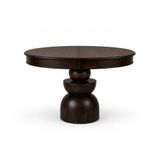 Boğum Ayaklı Oval Açılır Masa, Koyu Ceviz, 80X120 Cm