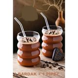 Bogumlu Bardak Borosilikat Kokteyl Ve Kahve Sunum Bardagi -Cam Pipet Seti