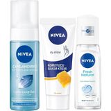 Böğürtlen Dudak Bakım Kremi 4.8 gr + Koruyucu Bakım 75 ml + Yüz Yıkama Köpüğü 150 ml + Pump Sprey Deodorant Fresh Natural 75ML - Option-1