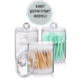 Böğürtlen Home 3lü Kristal Banyo Düzenleyicisi Kulak Pamuğu Diş Ipi Pamukluk Takı Dolap Içi Organizer