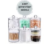 Böğürtlen Home 6'lı Banyo Seti Kulak Pamuğu Makyaj Pamuğu Pamukluk Makyaj Ve Takı Düzenleyici Dolap Içi Organizer