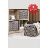 Bohe 3 Adet Çok Amaçlı Saklama Kutusu Raf Düzenleyici Dolap Içi Organizer Sepet Hurç 30X30X30CM - Renkli - Standart