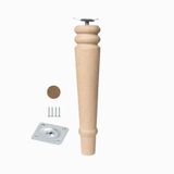 Bohem 20 Cm Doğal Boyasız Ahşap Ayak Silindir Mobilya Koltuk Kanepe Ayağı Metal Montaj Aparat & Keçe