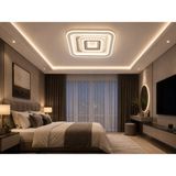 Bohem Avize Kare Taşlı 4 Renk LED Model Plafonyer ( Beyaz/ Sarı/ +Günışıgıgece Modlu) Salon /antre Avizesi - 1