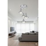 Bohem Aydınlatma 3+1 Krom Şapkalı Sarkıt 3 Renk LED Ayarlanabilir Başlıklı Modern Avize - 4