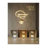 Bohem Aydınlatma Gold Kelebek Model Çizgili Çift Şeritli 3 Renk Led Modern Avize Beyaz/Sarı/Günışığı