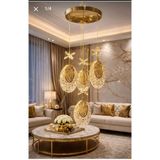 Bohem Aydınlatma Modern 3+1 Sarkıt 3 Renk LED (Beyaz Sarı Günışığı) Salon/antre/yatak Odası - 4 - Gold