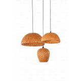 Bohem Bambu Boja Pendant 3 Lü Set Sarkıt Avize Lamba - Iskandinav, Modern, Bohem, Rattan Aydınlatma