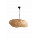 Bohem Bambu Elips Sarkıt Avize Lamba 60cm - Iskandinav, Modern, Bohem, Rattan Aydınlatma Bej