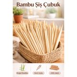 BOHEM Bambu öubuk 12 cm Çöp Şiş Çubuğu – Doğal Ahşap Kürdan & Sunum Çubuğu (Paketli)