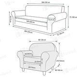Bohem Desen Krem Lastikli Koltuk Örtüsü 3+3+1+1 Takımı Esnek Lastikli Koltuk Örtüsü Koltuk Kılıfı Vizon 180 x 230 - Çok Renkli