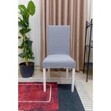 Bohem Düzdesen Lastikli Esnek Çok Kaliteli Sandalye Kılıfı - 38 x 56 cm - Koyu Gri