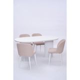 Bohem Göksu Lak Panel Yemek Masa Sandalye Takımı 90X170 - Beyaz - 90*170