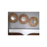 Bohem Handmade 3 Adet 50cm (buyuk Boy) Rafya Ayna Seti B040