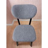 Bohem Jakarlı Sandalye Kılıfı Çubuk Desen 6 Adet - 45 x 56 cm - Gri