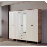 Bohem Mdf 6 Kapılı Dolap Ceviz-Ekru