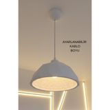 Bohem Mozaik Beton Tekli Beyaz Avize Modern Tavan Avizesi Salon Avizesi Mutfak Avizesi Şık Işık