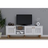 Bohem Natura Pvc Hasır Desen Tv Ünitesi, Natura Mat Beyaz