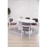 Bohem Norte Lak Panel Açılır Yemek Masa Sandalye Takımı 90X160CM - Beyaz