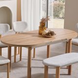 Bohem Oval Masa 90x186 cm Sepet-Sedef