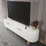 Bohem Oval TV Sehpası Krem