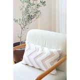 Bohem Özel Tasarım Punch Panç Desen Dekoratif Dikdörtgen Kırlent Kılıfı 28X50 Cm Line Bej