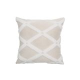 Bohem Özel Tasarım Punch Panç Desen Kare Dekoratif Kırlent Kılıfı 43x43 cm Bella Ekru