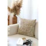 Bohem Özel Tasarım Punch Panç Desen Kare Dekoratif Kırlent Kılıfı 43X43 Cm Forest Natural