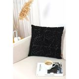 Bohem Özel Tasarım Punch Panç Desen Kare Dekoratif Kırlent Kılıfı 43X43 Cm Forest Siyah