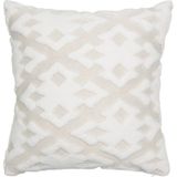 Bohem Özel Tasarım Punch Panç Desen Kare Dekoratif Kırlent Kılıfı 43x43 cm Maldive Krem cok-renkli