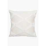 Bohem Özel Tasarım Punch Panç Desen Kare Dekoratif Kırlent Kılıfı 50X50 Cm Bella Ekru