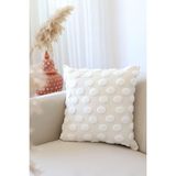 Bohem Özel Tasarım Punch Panç Desen Kare Dekoratif Kırlent Kılıfı 50X50 cm Line Ekru - Çok Renkli - Standart